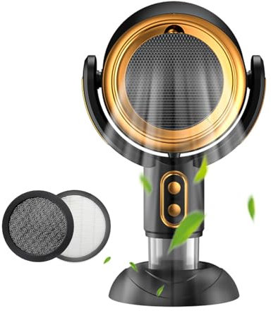 Yolispa Portable Extractor Fan Kitchen, Desktop Cooker Hood with 2 Speed Adjustment and Removable and Washable Filter, Wireless Range Hood for Home, Office, Kitchen, Desk, and Travel (Golden)