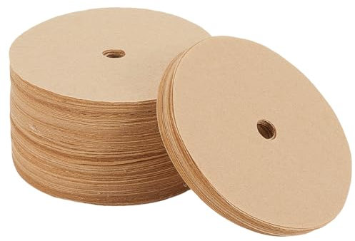 CREATCABIN 200 Filtre à Café Rond en Papier pour Percolateur Disque de Remplacement Filtre à Café en Papier Naturel Non Blanchi Filtre en Maille pour Cafetière de Camping 8.2cm
