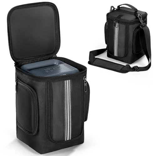 EUGOOCX Weiche Tragetasche, kompatibel mit Anker Solix C300 Portable Power Station, Reise-Aufbewahrungstasche für Strom, Ladekabel und Zubehör, Schwarz , Tragetasche