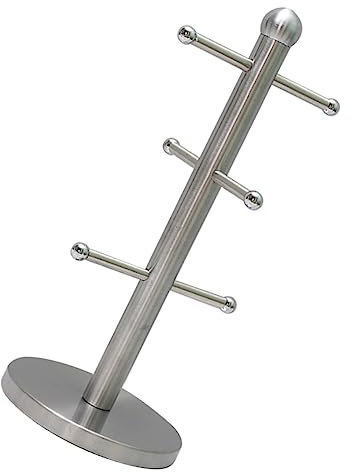 GLEAVI Soporte Portavasos Colgante De Acero Inoxidable, Estante Para Tazas De Café y Vasos De Vidrio, Diseño Compacto Plateado, Soporte Resistente Para Hogar y Oficina