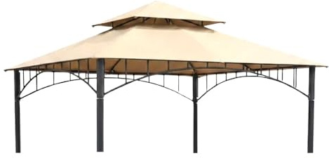 Garden Winds Tettoia di ricambio su misura compatibile con il gazebo Target Madaga L-GZ136PST - Beige sabbia classico, 350