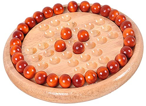 Solitaire-Brett, Holzkugel-Herausforderungsbrettspiel, Marmor-Solitaire-Käse zum Spaß, Denksportaufgabe, Freizeit, Weihnachtsfeierspiel, Holz-Brettspiel, Holz-Brett