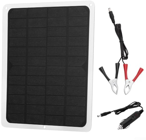 Caricabatterie portatile da 20 W 12 V con pannello solare con accessori per auto, furgoni, roulotte, barche, uso esterno