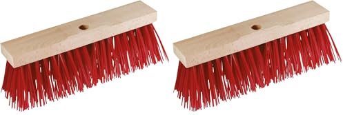 Kerbl 29519 Straßenbesen, Breite 35 cm, extra groß, rote Borsten (Packung mit 2)