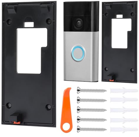 GCNWW 2024 Ring Doorbell Mount No Drill for Battery Video Doorbell | (2024 Release), Portability Self-Adhesive Doorbell Door Holder Mounting Bracket Accessories with Sticky Pad for Home Office