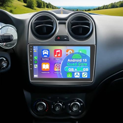 2+64G Quad Core Android 15 Autoradio Stereo per Alfa Romeo MiTo 2008–2019 con Carplay Android Auto, 9 pollici Touch Screen Radio Lettore Multimediale con navigazione GPS SWC Mirror Link Bluetooth Wifi
