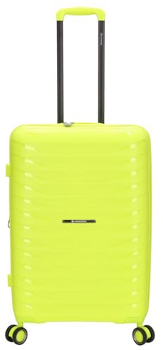 Kenorada Reisetrolley Baselight | Stabiler Koffer in verschiedenen Größen | Hartschalenkoffer aus stabilem Material | mit TSA Zahlenschloss | Reisekoffer (Lime Green, M - mittlerer Koffer)