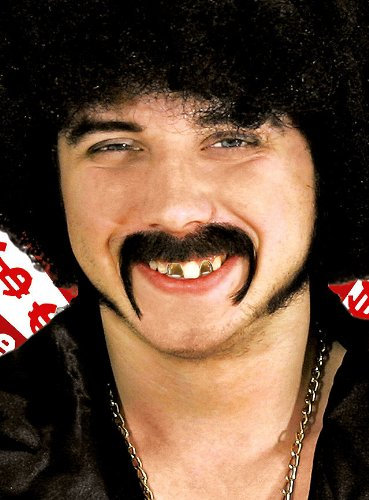 Unbespielt Halloween Karneval Party Kostüm Macker Professioneller Oberlippenbart aus Echthaar blond