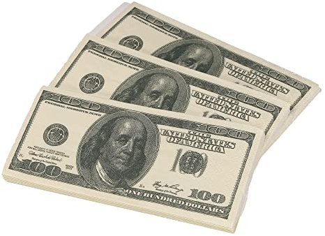 Geld Servietten 100 Dollar Bill (2 Pack/20 Servietten,)