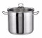15 Ltr Large Deep Stainless Steel Cooking Stock Pot Casserole Glass Lid With Induction Base
