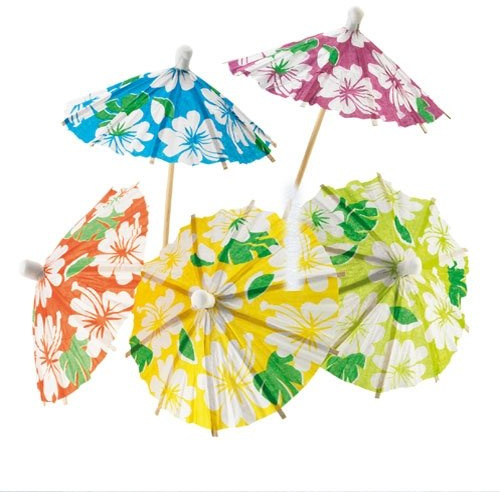Dekoschirmchen Hawaii 3 x 24 Stück