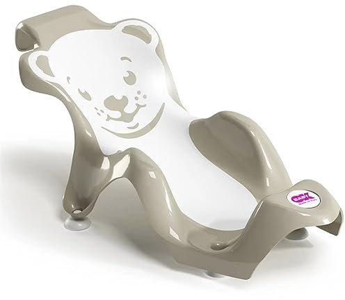 OKBABY Buddy - Transat Anatomique avec Assise en Gomme Anti-dérapante pour le Bain des Nouveaux-nés 0-8 Mois (8 kg) - Gris