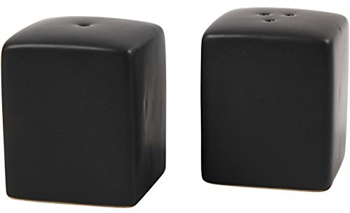 Creativ Juego de salero y pimentero, porcelana, negro, talla única