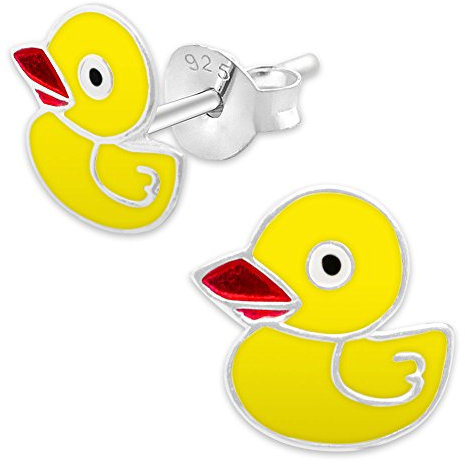 Soul-Cats Kinder Ohrstecker 925 Echt silber Tiermotive Ohrringe Ente