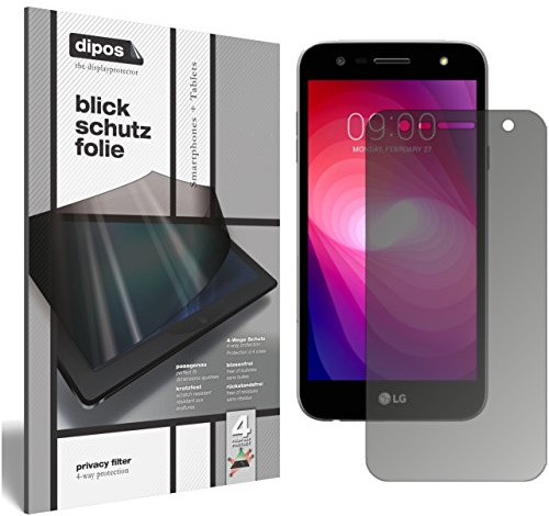 dipos I Privacy Filter compatible with LG X Power 2 Screen Protector Anti-Spy 4-Way Protection