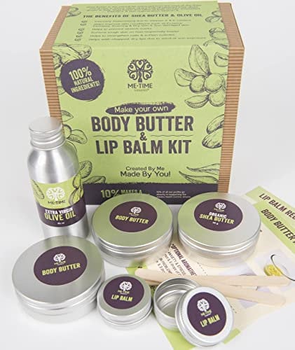 DIY Body Butter & Lip Balm Kit – Vegan Beauty Gift for Girls Aged 9-14 – Make Natural Skincare with Plant-Based Ingredients – Birthday Present Idea for Daughters, Granddaughters & Nieces
