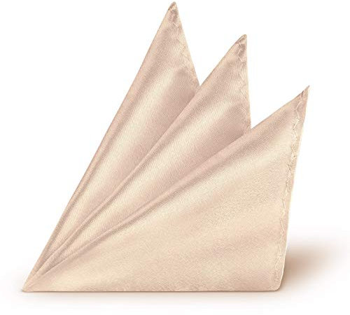 StickandShine Einstecktuch Creme einfarbig uni aus Polyester Ränder genäht 22 x 22 cm