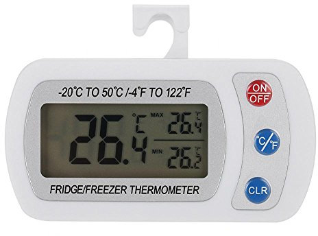 Pack de 2 Thermomètre Réfrigérateur, LCD Digital Thermomètre congélateur avec crochet, pour Maison, Restaurants, et Cafés