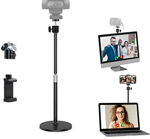 AYIZON Soporte para cámara Web de Mesa para Logitech Webcam Brio Streamcam C920 C930 C922 C925 C615, Compatible con iPhone Samsung teléfono móvil