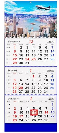 Liitrton Wandkalender 2021, 34 x 83,1 cm, 3 Monate, vertikaler Kalender, perfekt für Ihren geschäftigen Zeitplan, Dezember 2020-Januar 2022 (Stadt)