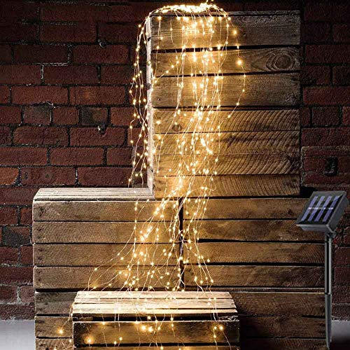 Toifucos Solar String Lights Outdoor, 10 Strands 200 LEDs Hanging Vine Tree Waterfall Branch Waterproof Twinkle Starry for Christmas, Wedding, Garden Decorations, 1 Pack