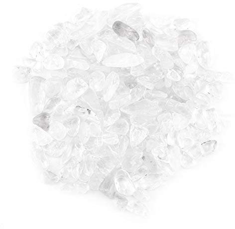 Duokon Piedra de Cristal, Chips de Piedra caídos Piezas de Cuarzo de Cristal Natural triturado(Blanco)