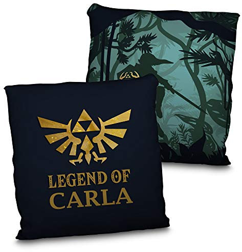 LolaPix Cojín Legend of Zelda. Cojín Personalizado con Nombre. Regalo Friki Personalizado. Impresión 100% por Las Dos Caras. Relleno Incluido. Varios tamaños. Legend of Zelda