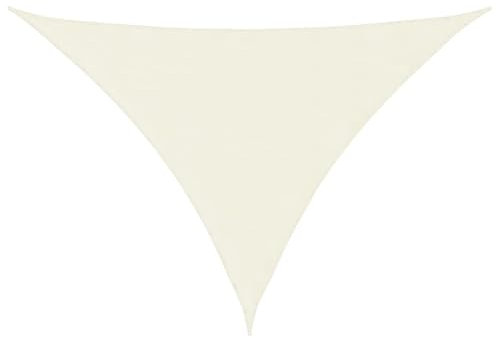 vidaXL Toldo Parasol Lona Protector Solar Sombra de Patio Jardín Terraza Balcón Parque Exterior de Vela Triangular de Tela Oxford Crema 3,5x3,5x4,9 m
