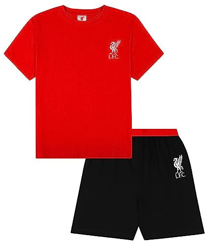 Mens Official Liverpool Football Club Black Red Short LFC Pyjamas (Large)