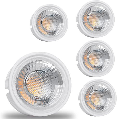 YanFeiYit 5x LED Modul als GU10 Ersatz – 5W 38° Dimmbar aus Keramik super flach 230V – Leuchtmittel für Einbaustrahler Lampe Birne Leuchte Strahler (Warmweiß 3000K)