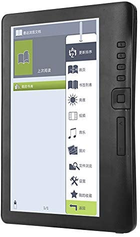 E Book ,Lector electrónico ,Lectura de libros con función ajustable ,Lector digital para niños leyendo para reducir la fatiga de lectura(RAM 4G ,Negro)