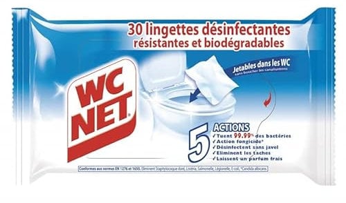 WC NET - Lingettes Desinfectantes 30 Lingettes - le Lot De 4