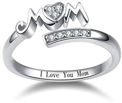YAFEINI Mama-Ringe, 925er-Sterlingsilber, Mutter-Ringe, Mutter-Ring, Damen-Schmuck für Mama, Weihnachtsschmuck, Geschenke