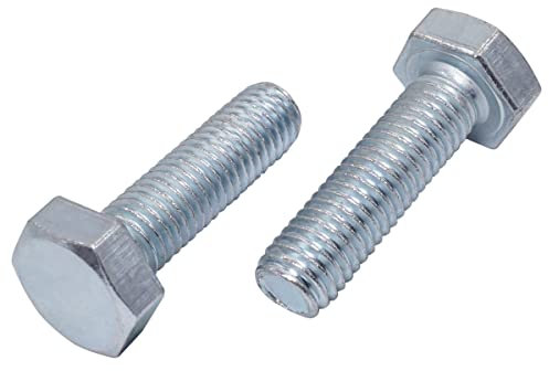 Lot de 4 vis hexagonales DIN 933 en acier zingué M12 x 35 mm, boulons hexagonaux entièrement filetés, tête hexagonale (4, M12 x 35 mm)