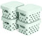 Navaris 4er Set Aufbewahrungsbox mit Deckel - Box aus Kunststoff klein - 4x Storage Kiste stapelbar - atmungsaktive Aufbewahrung Bad Regal - in Mint Grün