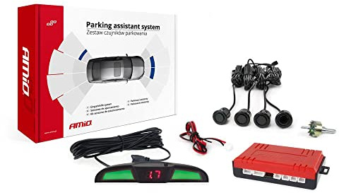 AMiO 02284 Einparkhilfe mit Bohrer mit Sensor mit Montageanleitung Vorne und Hinten