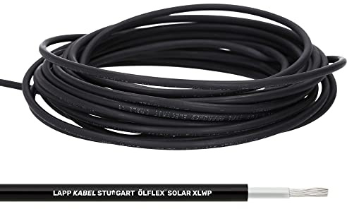 Lapp 10m Solarkabel 6mm2 - Ölflex Solar XLWP Solarleitung - Erdverlegbar | Wasserdicht bis 1m Tiefe, UV-resistent & Halogenfrei - Robuste Photovoltaik-Leitung fuer den Aussenbereich & Erdboden