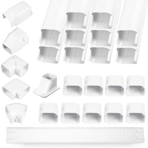 LyPrem Kit de cubierta decorativa de PVC de 3 pulgadas y 15.8 pies para mini aire acondicionado dividido sin conductos