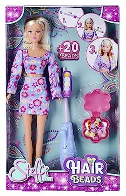 Simba 105733652 - Steffi Love Puppe Hair Beads (29 cm) - Ankleidepuppe mit Kleidung, 20 Haar-Perlen zum Auffädeln, Zubehör & 2-in-1 Haarbürste, Spielzeug für Kinder ab 3 Jahre