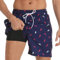 Shorts de Bain Homme Maillot de Bain Séchage Rapide, Doublure en Maille Élastique avec Poches Pantalon Court de Plage Cordon de Serrage Réglable Boxer Surf Sport Piscine Natation S Marine Delphine