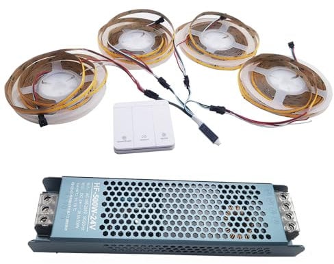 Vrabocry 20M WS2811 COB Laufendes Wasser Fließendes Pferderennen, das Warmes Weiß LED Streifen Licht Pixel Band DC24V 360LEDs/m verfolgt mit RF Controller 24V Netzteil