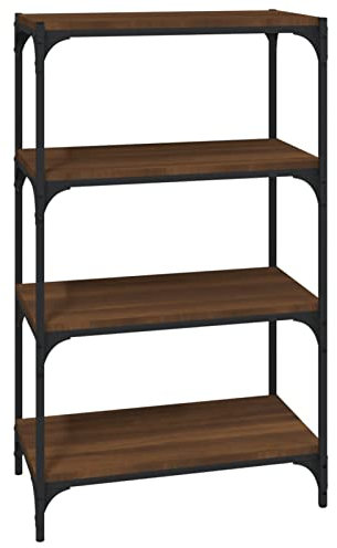Tidyard Mobile TV/Libreria,Mobile Porta TV,Stile Industriale,Tavolo Consolle,Tavolino Laterale,Tavolo da Divano,Supporto TV,Mobile da Salotto Rovere Marrone 60x33x100cm Legno Multistrato e Acciaio