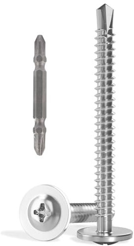 VGBUY 80 viti autofilettanti per metallo, viti autofilettanti per lamiera, in acciaio inox 410, 8 x 5 cm, viti autofilettanti per metallo, testa a traliccio modificata