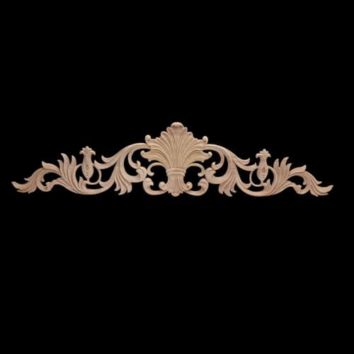 Scultura In Legno Finestra Antica Ornamentale In Legno Applique Figurine Modanature In Legno Lungo Floreale Mobili In Legno Porte Pareti Angolo 80 * 18 Cm