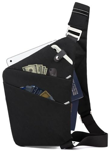 VADOO Anti-Diebstahl Crossbody Tasche für Damen und Herren, Flex Bag RFID Blocking Schulter Brusttasche Leichte Sling Bag für Reisen Sport Groß