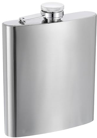 QUARKZMAN Hanche Flacon pour Liqueur 18oz 500ml Inox Acier Fuite Preuve Boire Flacon pour Camping Randonnée Plein Air Activité, Argent