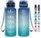 Grsta Trinkflasche - Trinkflasche 1,5 Liter - Trinkflasche mit Strohhalm BPA Frei, Trinkflasche Sport, Trinkflasche Kohlensäure Geeignet, Wasserflasche für Gym, Fitness, Fahrrad, Camping und Schule