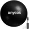 unycos - Gymnastikball 55 cm Sitzball Trainingsball für Yoga, Fitness, Medizinball, Balance Ball, Core Training Strength, Pilates-Ball | Inkl. Pumpe, BPA-Frei, Anti-Burst (Grau mit Logo)