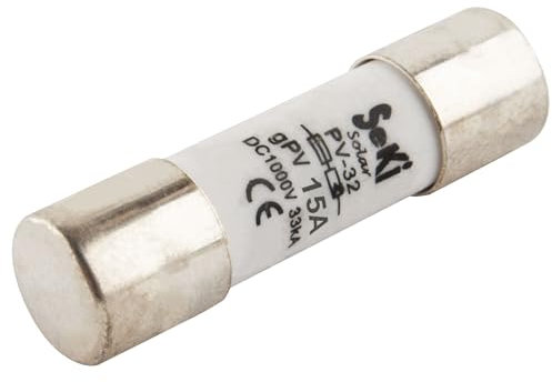 SeKi 10x38mm 15A Sicherung für Solar Photovoltaik PV, 1000V DC 33KA Schaltvermögen; Betirebsklasse gPV