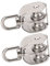 2Pcs Doppel Flaschenzug aus Edelstahl, M25 Doppel Flaschenzug mit 150 kg Lager, U-förmig, für Camping, Wandern